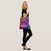 Kleurrijke Cat Crowd Rainbow Gradient Kat Pattern Tote Bag (Op model)