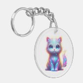 Kleurrijke Cat Delight Sleutelhanger (Voorkant Links)