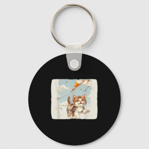 Kleurrijke Cat Flies vliegers stijl voor een lucht Sleutelhanger
