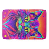 Kleurrijke Cat Head artwork Badmat (Voorkant)
