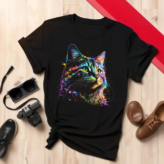 Kleurrijke Cat Lover Cat Enthusiast Kleding T-shirt