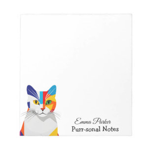 Kleurrijke Cat Lover's Custom Cat-Theme Notitieblok