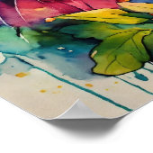 Kleurrijke Cat Silhouette Waterverf Wall Poster (Hoek)