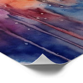 Kleurrijke Cat Silhouette Waterverf Wall Poster (Hoek)