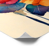 Kleurrijke Cat Silhouette Waterverf Wall Poster (Hoek)