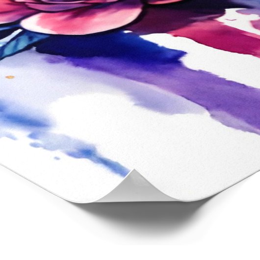 Kleurrijke Cat Silhouette Waterverf Wall Poster (Hoek)