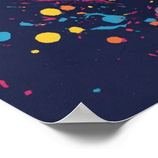 Kleurrijke Cat Silhouette Waterverf Wall Poster (Hoek)