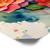 Kleurrijke Cat Silhouette Waterverf Wall Poster (Hoek)