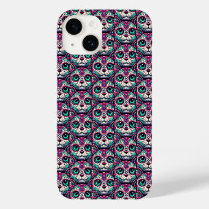 Kleurrijke Cat Sugar Skull Case-Mate iPhone 14 Hoesje