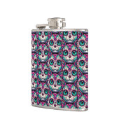 Kleurrijke Cat Sugar Skull Heupfles (Links)