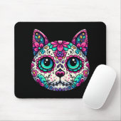 Kleurrijke Cat Sugar Skull Muismat (Met muis)