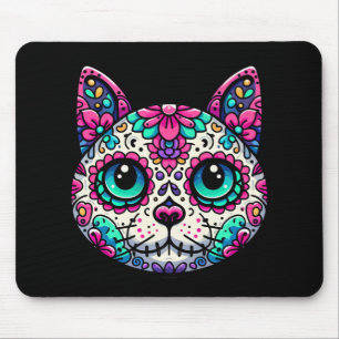 Kleurrijke Cat Sugar Skull Muismat