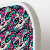 Kleurrijke Cat Sugar Skull Pickleball Paddle (Links Detail)