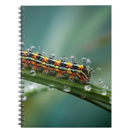 Kleurrijke Caterpillar Dew Notitieboek (Voorkant)