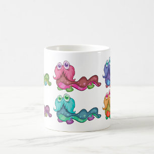 Kleurrijke Caterpillar personages leuk grillig Koffiemok