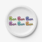 Kleurrijke Caterpillar personages leuk grillig Papieren Bordje (Voorkant)