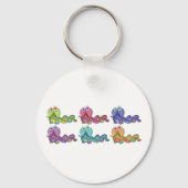 Kleurrijke Caterpillar personages leuk grillig Sleutelhanger (Voorkant)