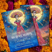 Kleurrijke Catrina Onder Volle Maan Dag van de Dod Kaart