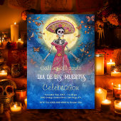 Kleurrijke Catrina Onder Volle Maan Dag van de Dod Kaart