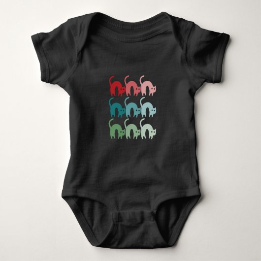 Kleurrijke Cats Baby Bodysuit Fixed Design (Voorkant)