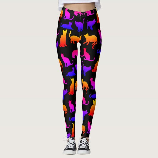 Kleurrijke Cats Design Leggings (Voorkant)