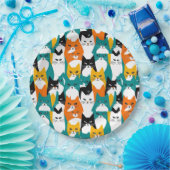 Kleurrijke Cats Patroon Papier Borden Papieren Bordje (Feest)