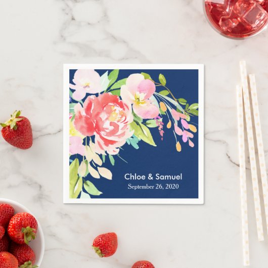 Kleurrijke Cattails en Bloemenbruiloft Servet (Insitu)