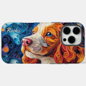 Kleurrijke Cavalier King Charles Portret Case-Mate iPhone Case (Achterkant (horizontaal))