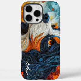 Kleurrijke Cavalier King Charles Portret iPhone 16 Pro Max Hoesje