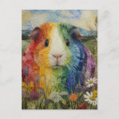 Kleurrijke Cavia in de Weide Briefkaart (Voorkant)