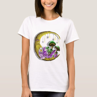 Kleurrijke Celestial maanpaddestoel spiritueel T-shirt