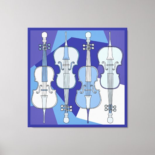 Kleurrijke cello blues canvas afdruk (Voorkant)