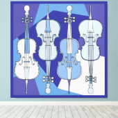 Kleurrijke cello blues canvas afdruk (Insitu (Houten vloer))