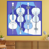 Kleurrijke cello blues canvas afdruk (Insitu (Woonkamer))