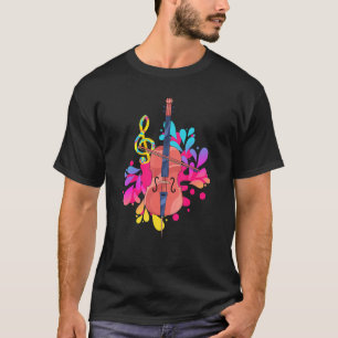 Kleurrijke Cello Klassieke Muziek Treble Clef Cell T-shirt