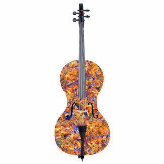 Kleurrijke Cello Musical Instrument Mini Sculptuur Staand Fotobeeldje