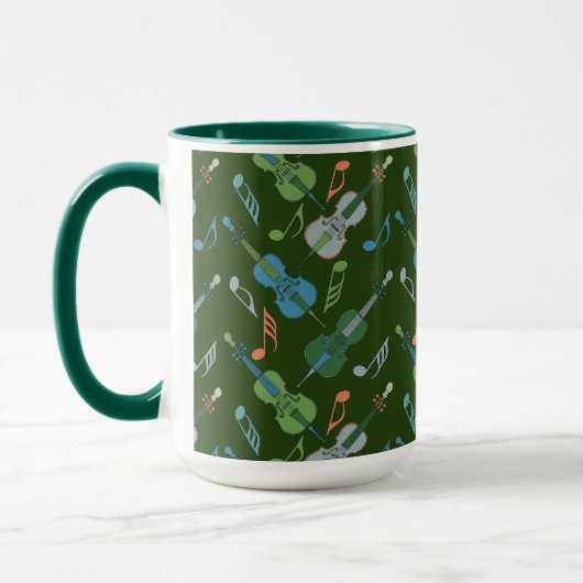 Kleurrijke cello notities Mok (Links)