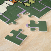 Kleurrijke Cellos Pattern Blues Legpuzzel (Zijkant)