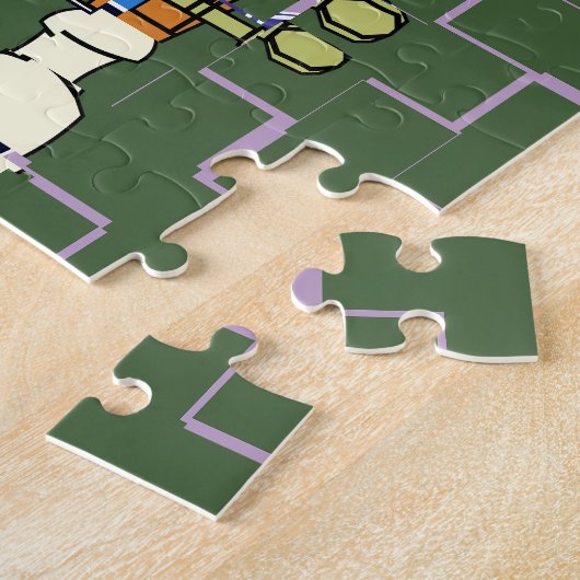 Kleurrijke Cellos Pattern Blues Legpuzzel (Zijkant)