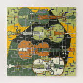 Kleurrijke Cellos Pattern Blues Legpuzzel (Horizontaal)