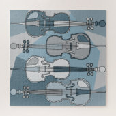 Kleurrijke Cellos Pattern Blues Legpuzzel (Horizontaal)