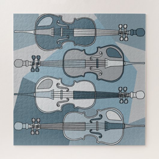 Kleurrijke Cellos Pattern Blues Legpuzzel (Horizontaal)