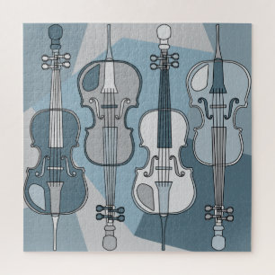 Kleurrijke Cellos Pattern Blues Legpuzzel