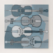 Kleurrijke Cellos Pattern Blues Legpuzzel (Horizontaal)