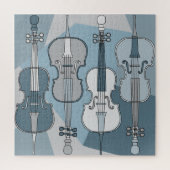 Kleurrijke Cellos Pattern Blues Legpuzzel (Verticaal)