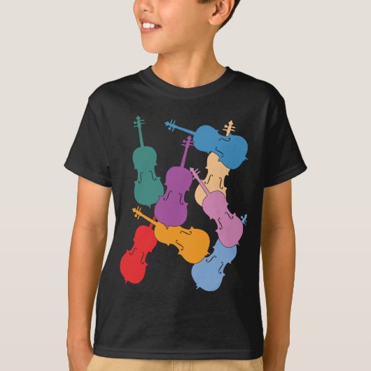 Kleurrijke Cellos T-shirt (Voorkant)