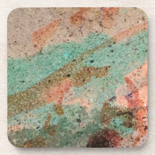 Kleurrijke cementbalk bovenaan drankjes onderzetter (Voorkant)