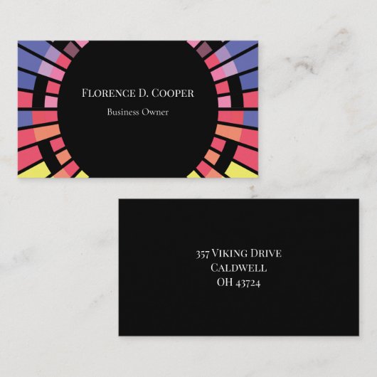 Kleurrijke Cercle Stripes Minimalist Cool Visitekaartje (Voorkant / Achterkant)