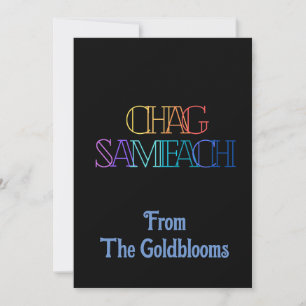 Kleurrijke Chag Sameach JoodseFeestdagGroet Feestdagenkaart