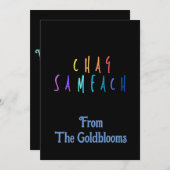 Kleurrijke Chag Sameach JoodseFeestdagGroet Feestdagenkaart (Voorkant / Achterkant)